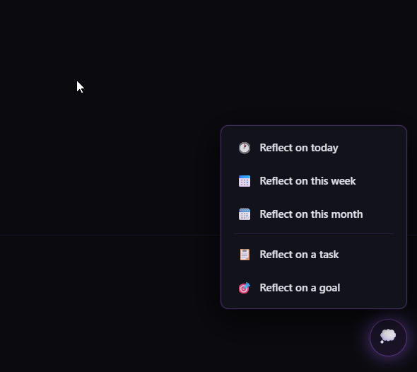 The reflection menu — five scopes.